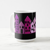 Hohe Farbige Gebäude Kaffeetasse (Vorderseite Links)