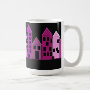 Hohe Farbige Gebäude Kaffeetasse