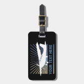 Hohe Flügel-Flugzeuge - kundenspezifischer Text Gepäckanhänger (Vorderseite vertikal)