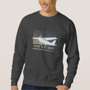 Hohe Flügel-Flugzeuge - kundenspezifischer Text Sweatshirt