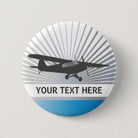 Hohe Flügel Taildragger Flugzeuge Button (Vorderseite)