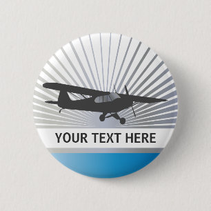Hohe Flügel Taildragger Flugzeuge Button