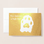 Hohe Fünf Cat Paw Herzlichen Glückwunsch Ermutigun Folienkarte (Vorderseite mit Umschlag)