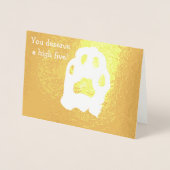 Hohe Fünf Cat Paw Herzlichen Glückwunsch Ermutigun Folienkarte (Vorderseite)