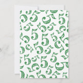 Hohe Fünf Geburtstage Einladung Grün (Rückseite)