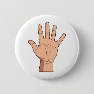 Hohe fünf offene Finger-Geste des Handzeichen-fü Button