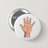 Hohe fünf offene Finger-Geste des Handzeichen-fünf Button (Vorne & Hinten)