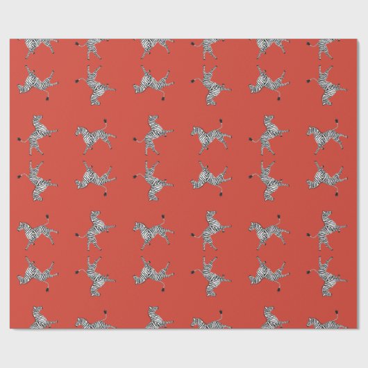 Hohe fünf Zebras im Rot Geschenkpapier (Flach)