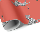 Hohe fünf Zebras im Rot Geschenkpapier (Rolleneckpunkt)