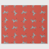 Hohe fünf Zebras im Rot Geschenkpapier (Flach)