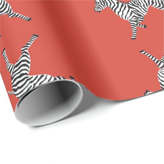 Hohe fünf Zebras im Rot Geschenkpapier (Rolleneckpunkt)