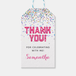 Hohe fünfte Geburtstagsfeier Confetti Einladung Geschenkanhänger