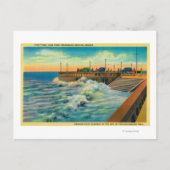 Hohe Gezeiten an der PromenadeKüste oder Postkarte (Vorderseite)