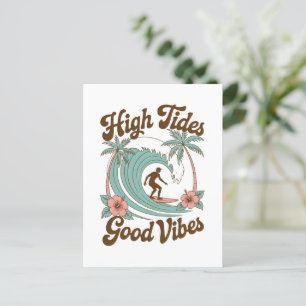 Hohe Gezeiten, gute Wellen - Surfen im Meer Abente Postkarte