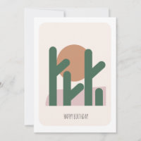 Hohe grüne Wüstenkaktus-Geburtstagskarte