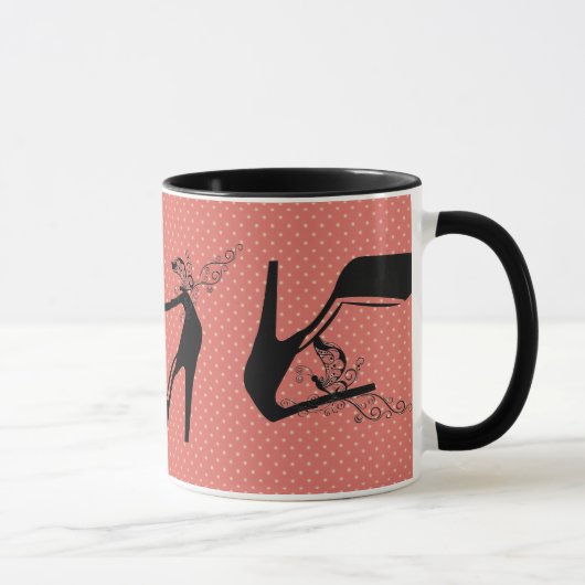 Hohe Heels-Mode-Stylist-Designer-Muster Tasse (Rechts)