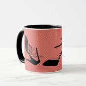 Hohe Heels-Mode-Stylist-Designer-Muster Tasse (Vorderseite Links)