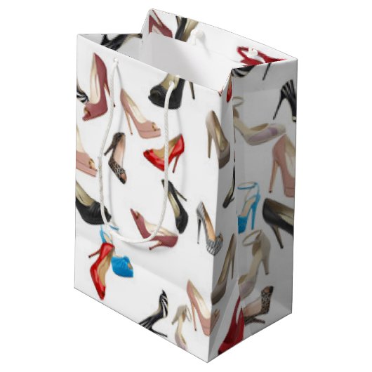 Hohe Heels-Schuhe Mittlere Geschenktüte (Rückseite Schrägansicht)
