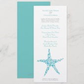 Hohe Hochzeits-Aqua-Türkisstarfish-Einladung Einladung (Vorne/Hinten)