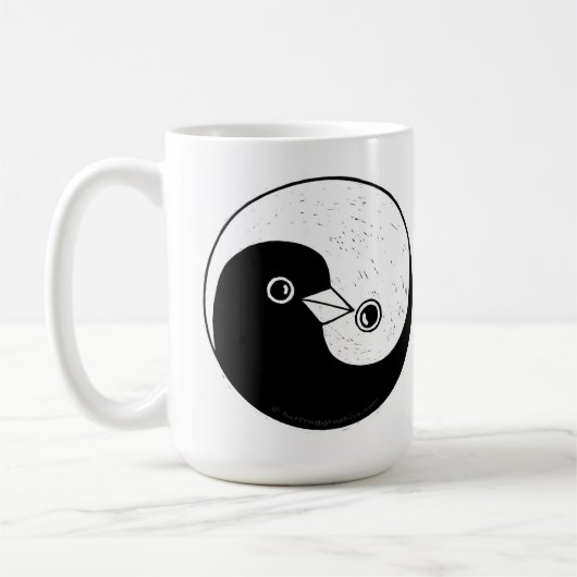 Hohe Kaffee-Tasse mit Yin Yang Tauben des Friedens Kaffeetasse (Links)