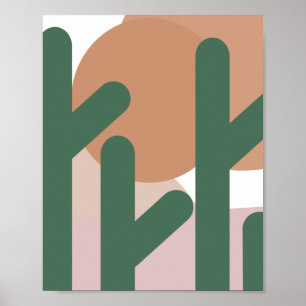 Hohe Kaktuspflanzen Bohemian Wandkunst Poster