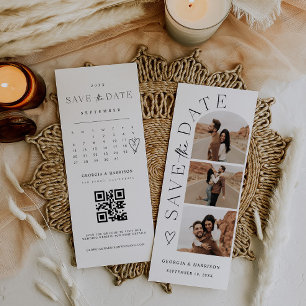 Hohe Kalender-Save-the-Date-Foto-Karte Save The Date
