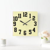Hohe Kontrast Große Zahlen einfach lesen Quadratische Wanduhr (Zuhause)