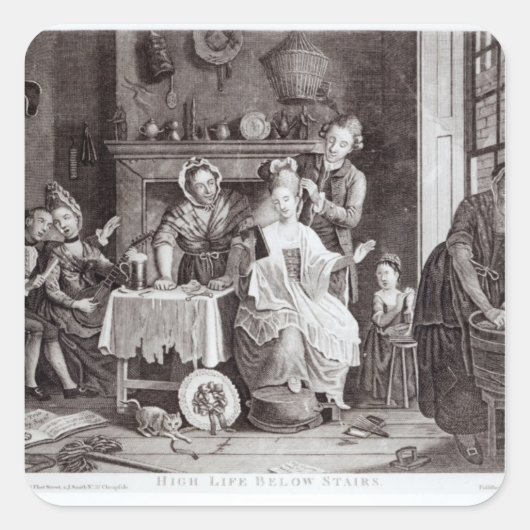 Hohe Lebensdauer unter Treppen Quadratischer Aufkleber (Vorderseite)