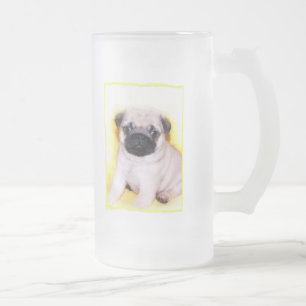 Hohe mattierte Tasse des Mopswelpen