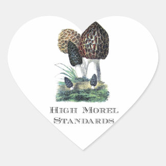 Hohe Morchel-Standards Herz-Aufkleber