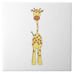 Hohe niedliche Giraffe. Cartoon-Tier Fliese