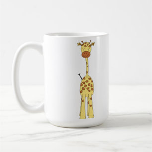 Hohe niedliche Giraffe. Cartoon-Tier Kaffeetasse