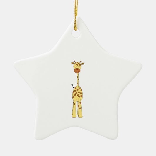 Hohe niedliche Giraffe. Cartoon-Tier Keramik Ornament (Vorne)