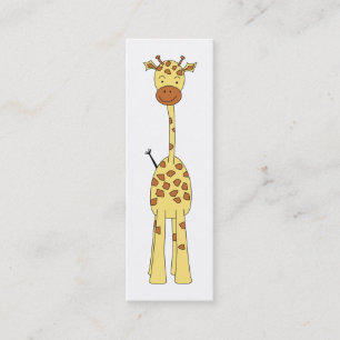 Hohe niedliche Giraffe. Cartoon-Tier Mini Visitenkarte
