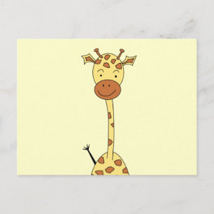 Hohe niedliche Giraffe. Cartoon-Tier Postkarte