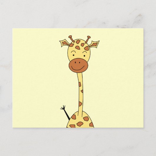 Hohe niedliche Giraffe. Cartoon-Tier Postkarte (Vorderseite)