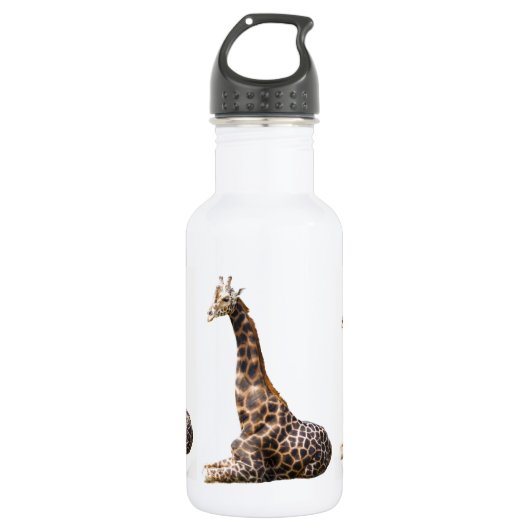 Hohe niedliche Giraffen-wirkliches TierFoto Edelstahlflasche (Vorderseite)