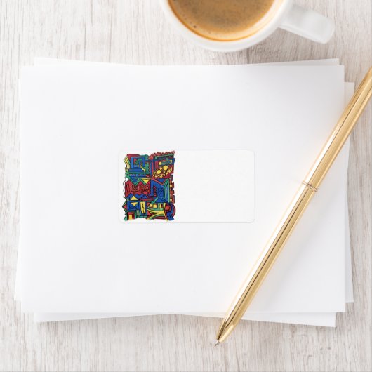 Hohe Noon-Hand-Abstrakte Kunst Adressaufkleber (Insitu)