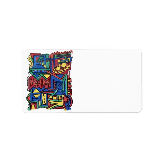 Hohe Noon-Hand-Abstrakte Kunst Adressaufkleber (Vorne)