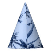 Hohe Palmen, klarer blauer Himmel. Partyhütchen (Rückseite)