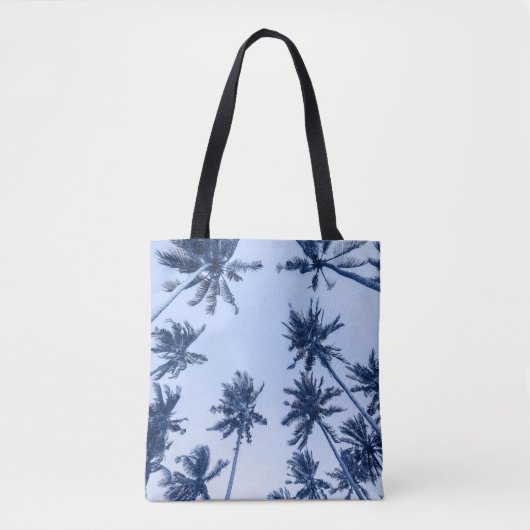 Hohe Palmen, klarer blauer Himmel. Tasche (Vorderseite)