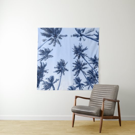 Hohe Palmen, klarer blauer Himmel. Wandteppich (Beispiel)