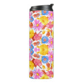 Hohe Reisebecher mit lebendigem Blumenmuster Thermosbecher (Nach links gedreht)