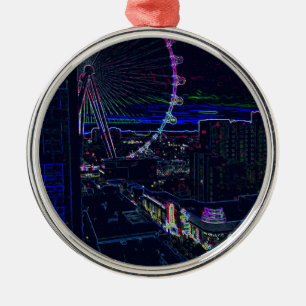 Hohe Rollen-Neonriesenrad abstrakter Vegas Ornament Aus Metall
