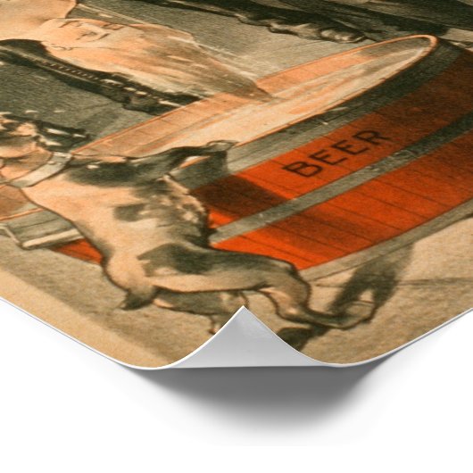 Hohe RollerDunking-Frau in Bierposter Poster (Ecke)