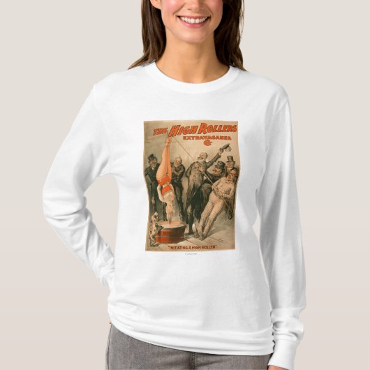 Hohe RollersDunking Frau im Bier-Plakat T-Shirt (Vorderseite)