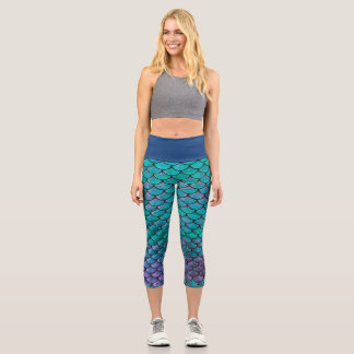 Hohe Sirenengröße Capri Leggings