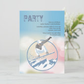 Hohe Spitzen-Snowboarder-Einladung Einladung (Stehend Vorderseite)