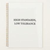 Hohe Standards, geringe Toleranz Minimalistisches Planer (Vorderseite)