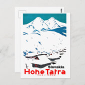 Hohe Tatra, Blockhütten im Schnee, Vintag Postkarte (Vorne/Hinten)